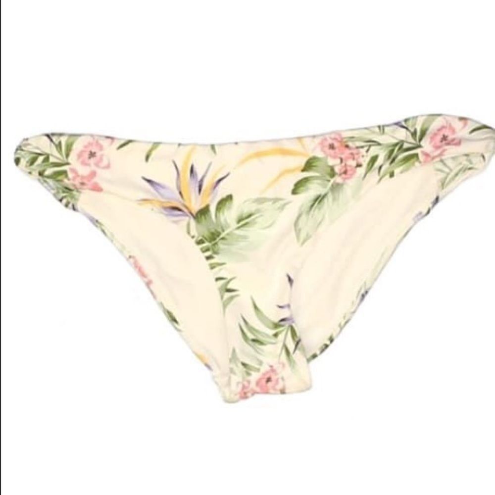 H&M medium swim bikini bottoms cream floral